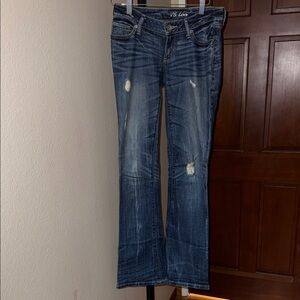 London Jean VS Love Low Rise Distressed Blue Boot Cut Jeans Women’s Size 0